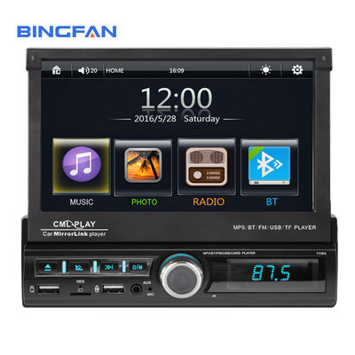 1 Din Universal Car Player Retractable Touch Screen Autoradio 7 Inch
